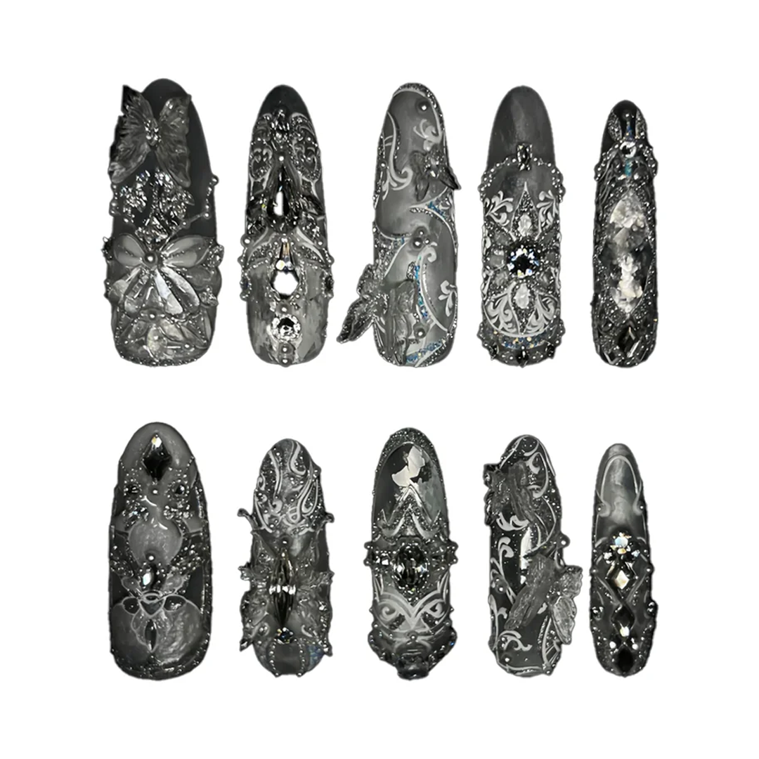 Siva Nail, Celestial Elegance, Gothic Handmade Press on Nails