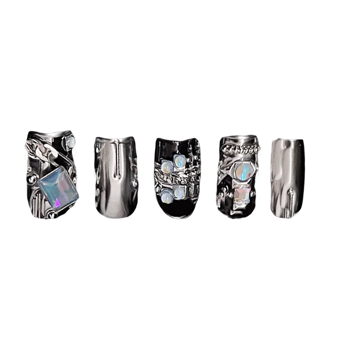 Siva Nail, Chromatic Crusader, Futuristic Style Handmade Press on Nails