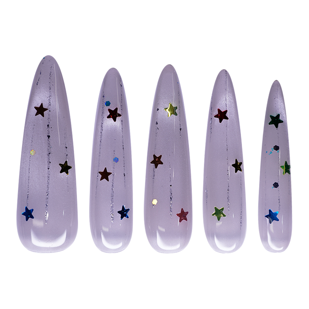 Siva Nail, Colorful Starlet Shimmer Handmade Press on Nails