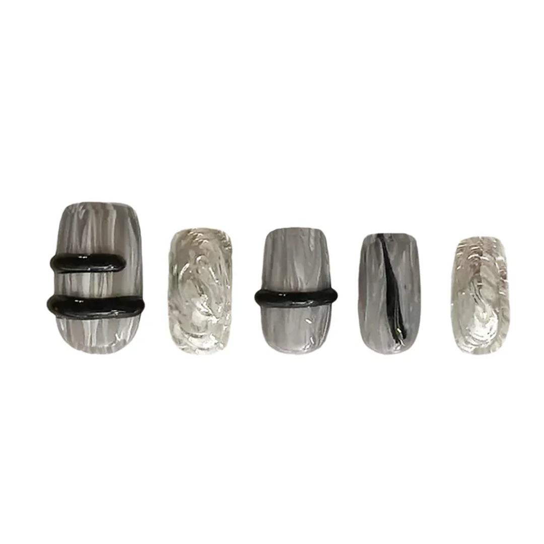 Siva Nail, Concrete Land, Marble Style Handmade Press on Nails