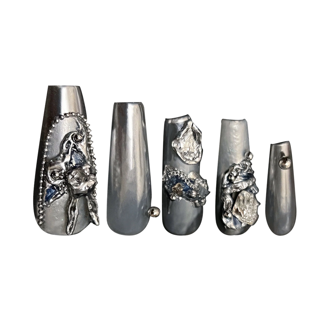 Siva Nail, Conjecture, Metal Style Handmade Press on Nails