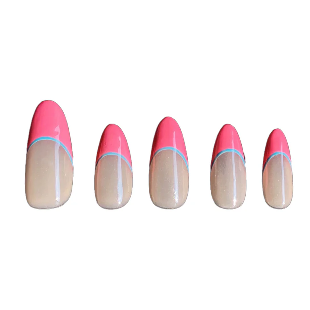 Siva Nail, Coral Caress, French Style Handmade Press on Nails