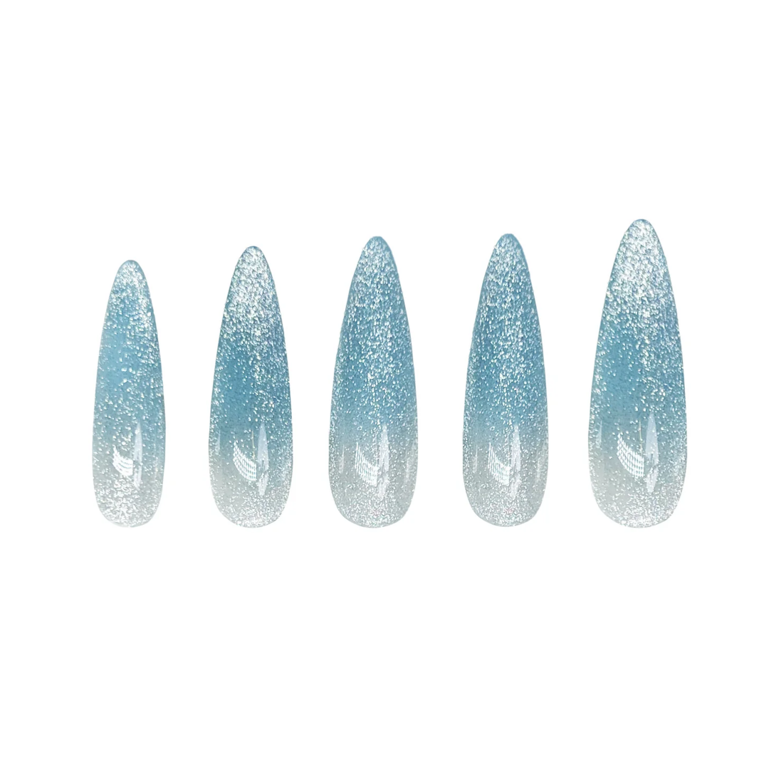 Siva Nail, Cosmic Clarity, Ombre Glitter, Handmade Press on Nails