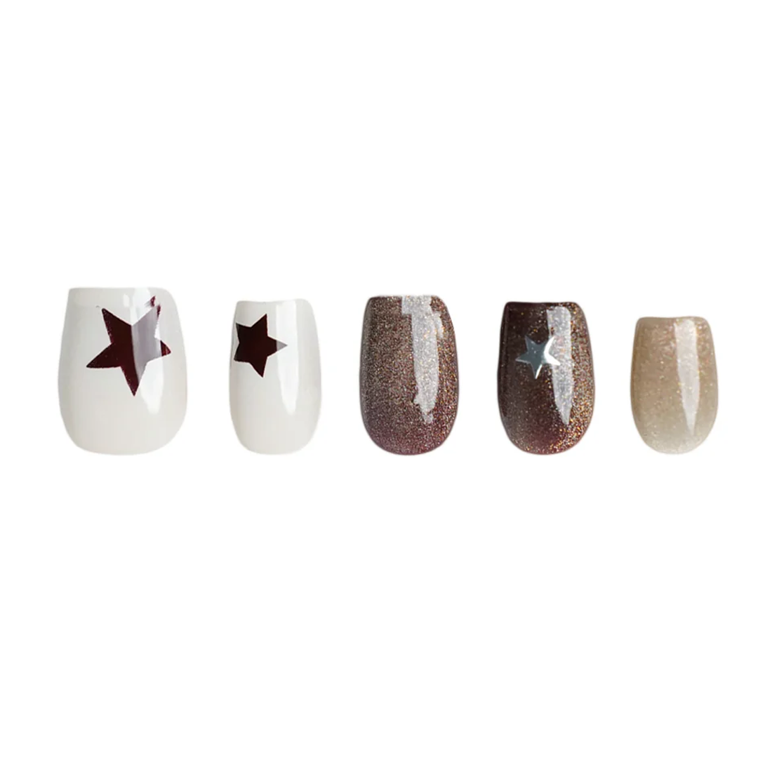 Siva Nail, Cosmic Glow, Squoval Press on Nails