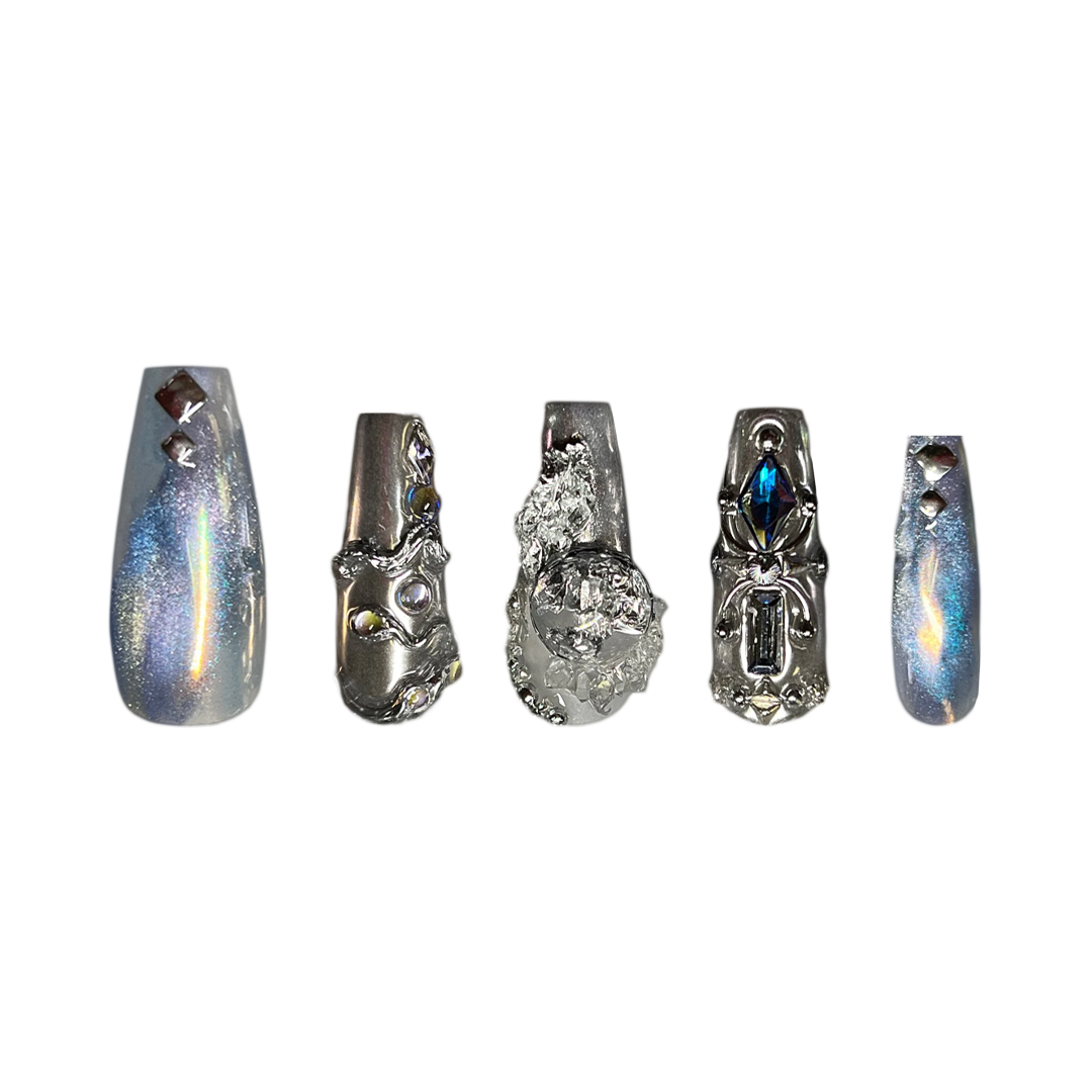 Siva Nail, Cosmic Silver, Luxe Style Handgefertigte Nagelpresse