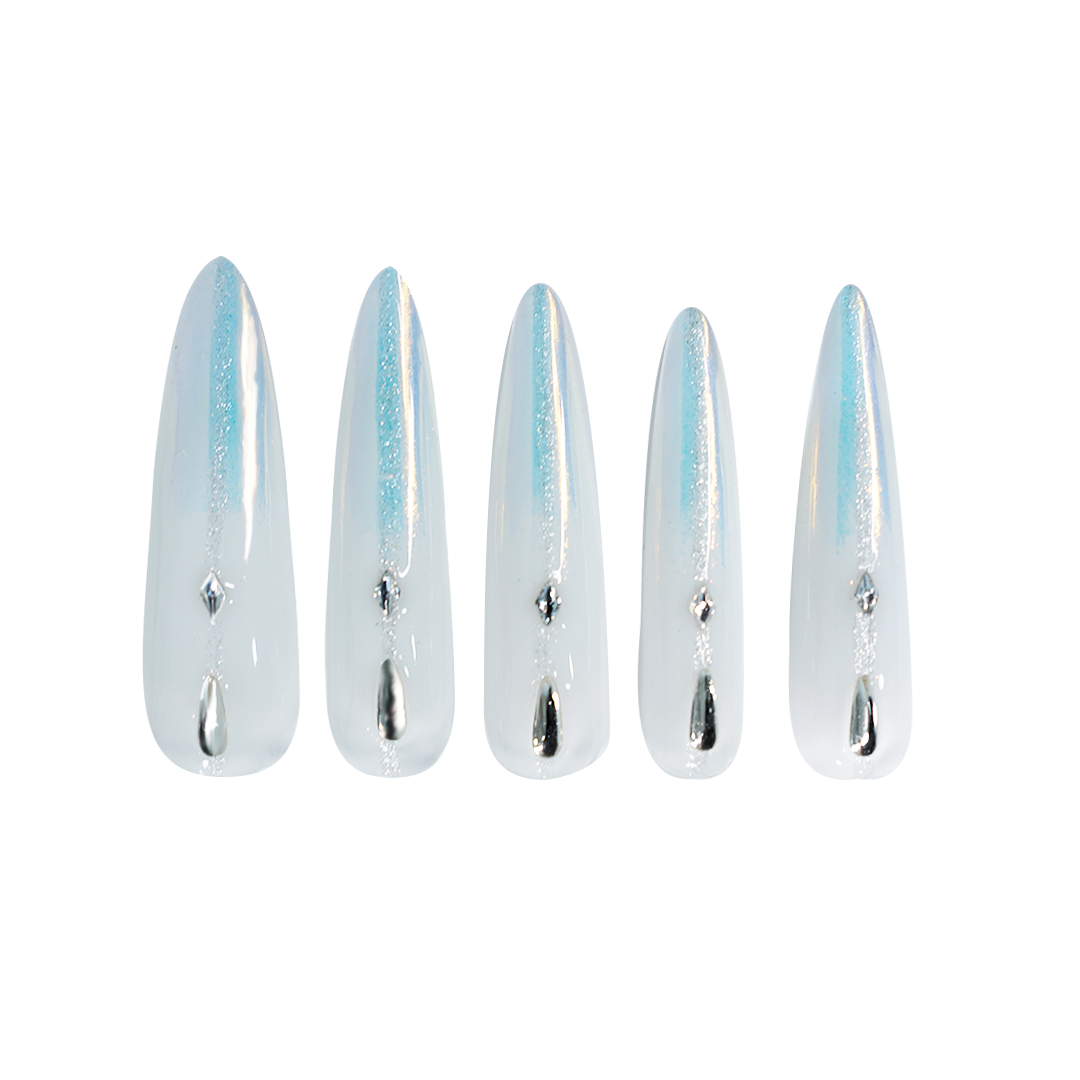Siva Nail,Crystal Frost Gradient Handmade Press on Nails