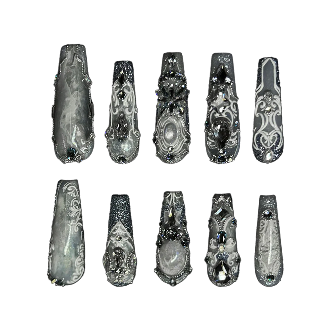 Siva Nail, Crystal Majesty, Regal Handmade Press on Nails
