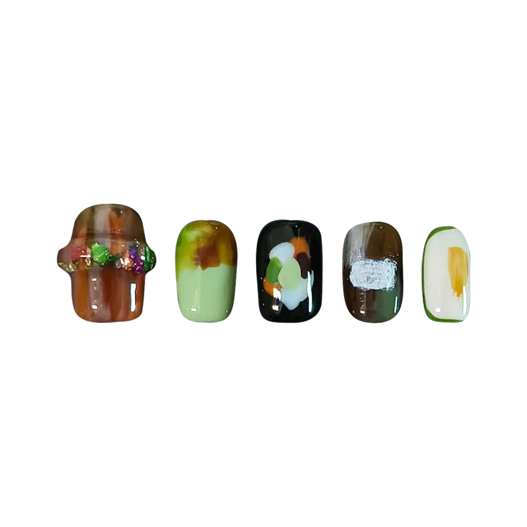 Siva Nail, Don’t Be Anxious, Calm-Inspired Style Handmade Press on Nails