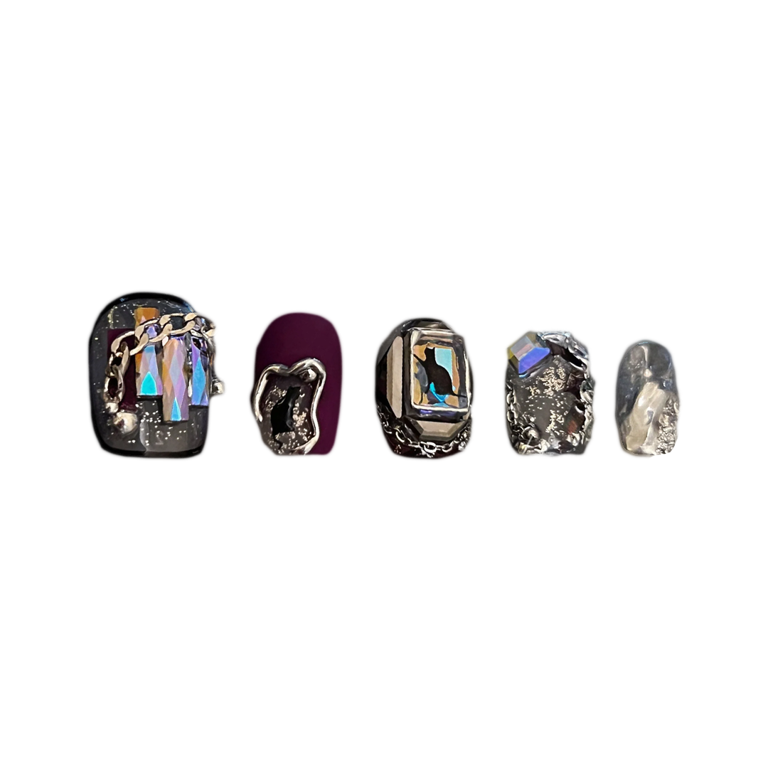 Siva Nail, Dream Mood, Holographic Luxe Style Handmade Press on Nails
