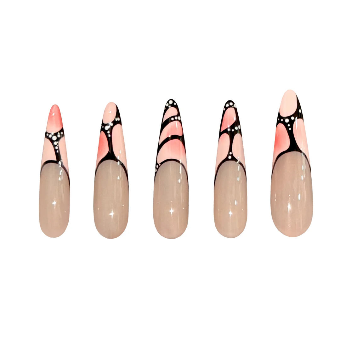 Siva Nail, Dreamweave, Chic Geometric Stiletto, Handmade Press on Nails