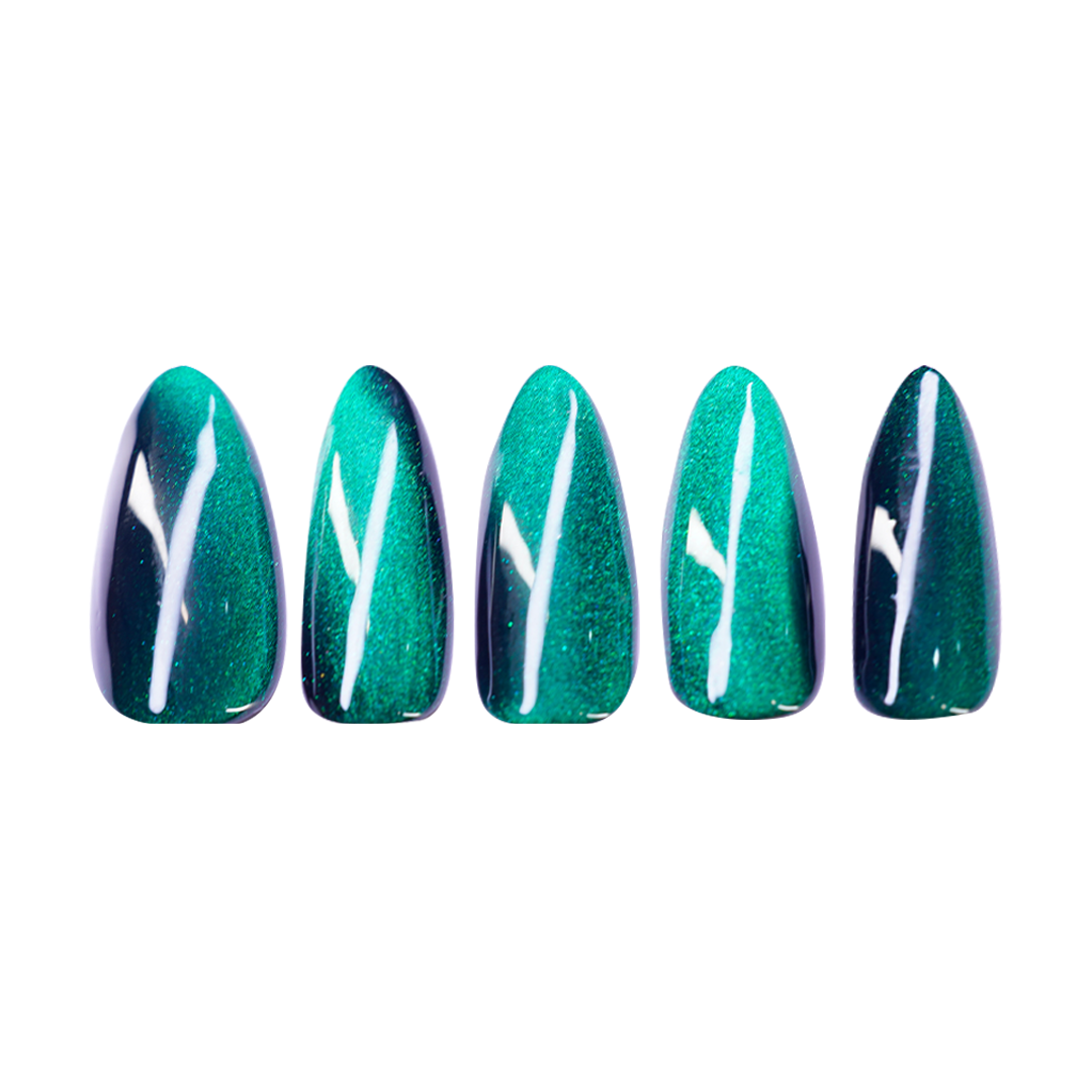Siva Nail, Smaragdgrüner Farbverlauf Ombre Handgemachte Press-On-Nägel
