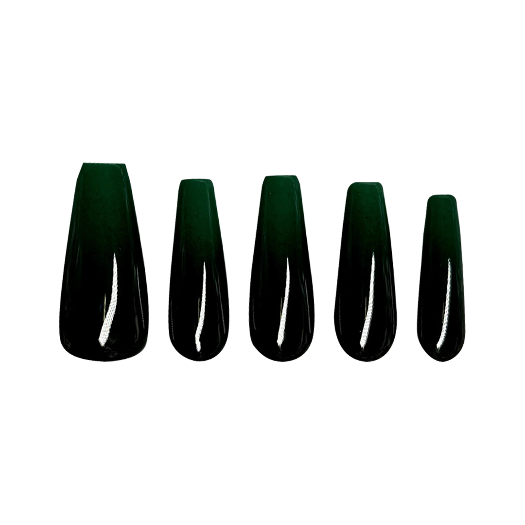 Dark Green Dip Nails