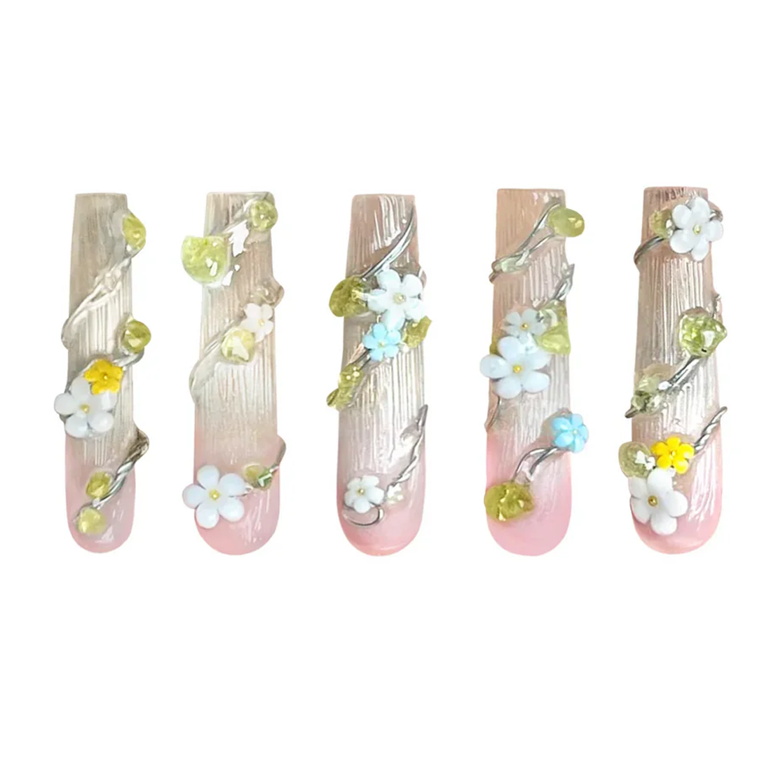 Siva Nail, Flora's Touch, Garden Delight, Handmade Press on Nails