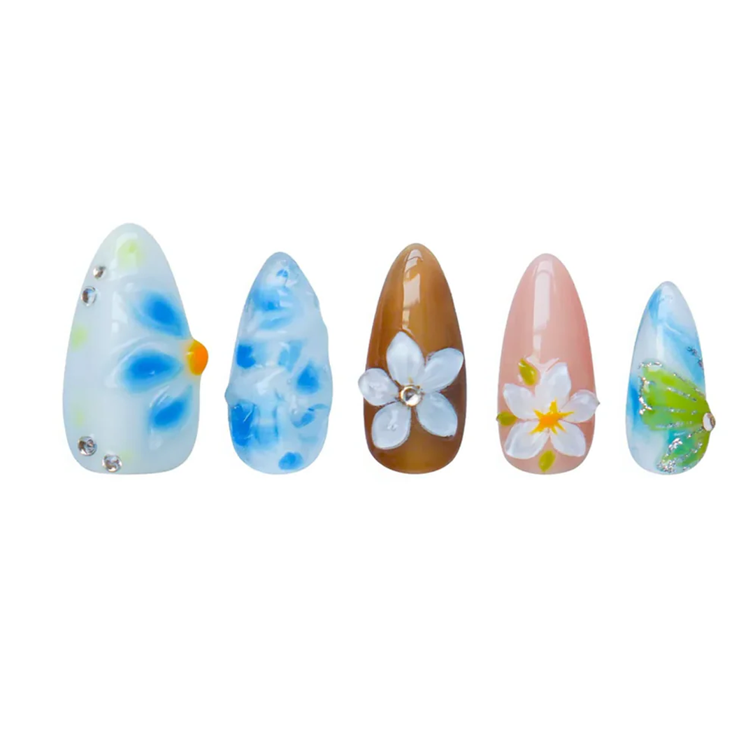 Siva Nail, Floral Daydream, Blooming Art, Handmade Press on Nails