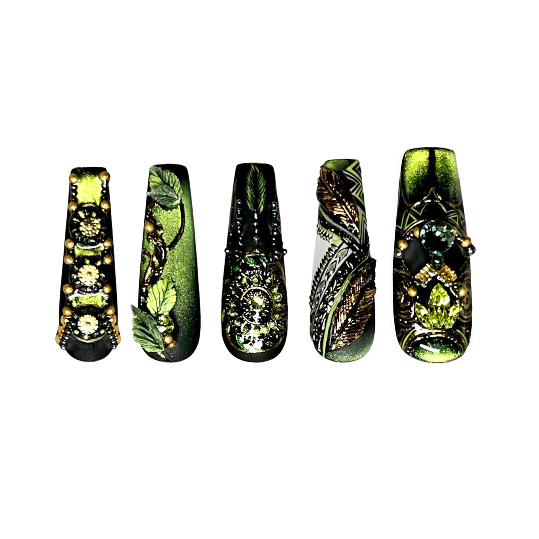 Siva Nail, Forest Queen, Luxury Handmade Press on Nails
