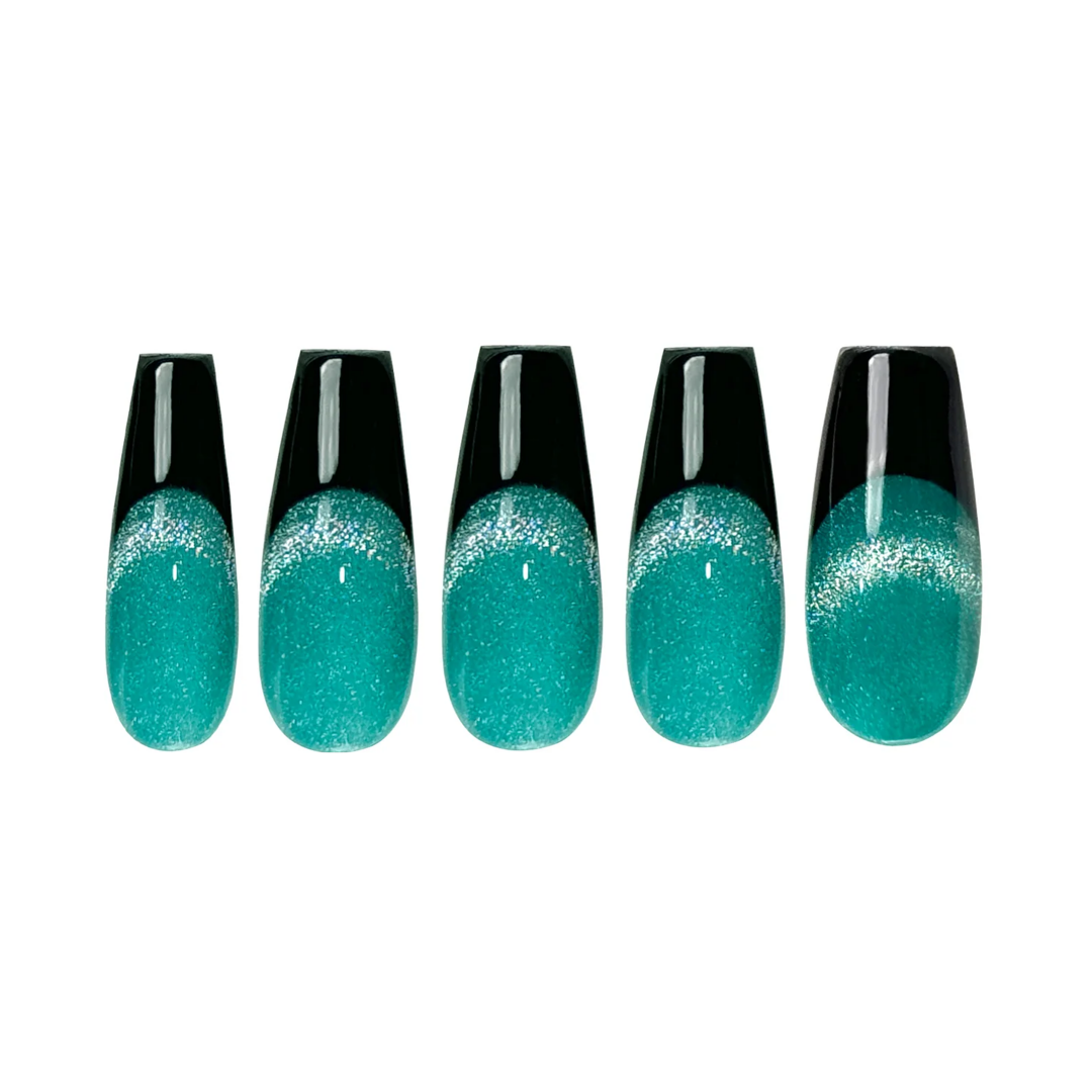 Siva Nail, Frosted Sky Schimmernder Farbverlauf Französische handgemachte Nagelpresse