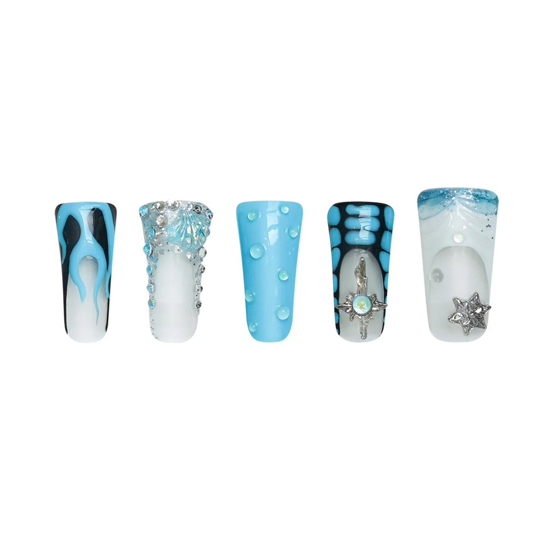 Siva Nail, Frozen Flame, Entennägel, handgemachte Nagelpresse