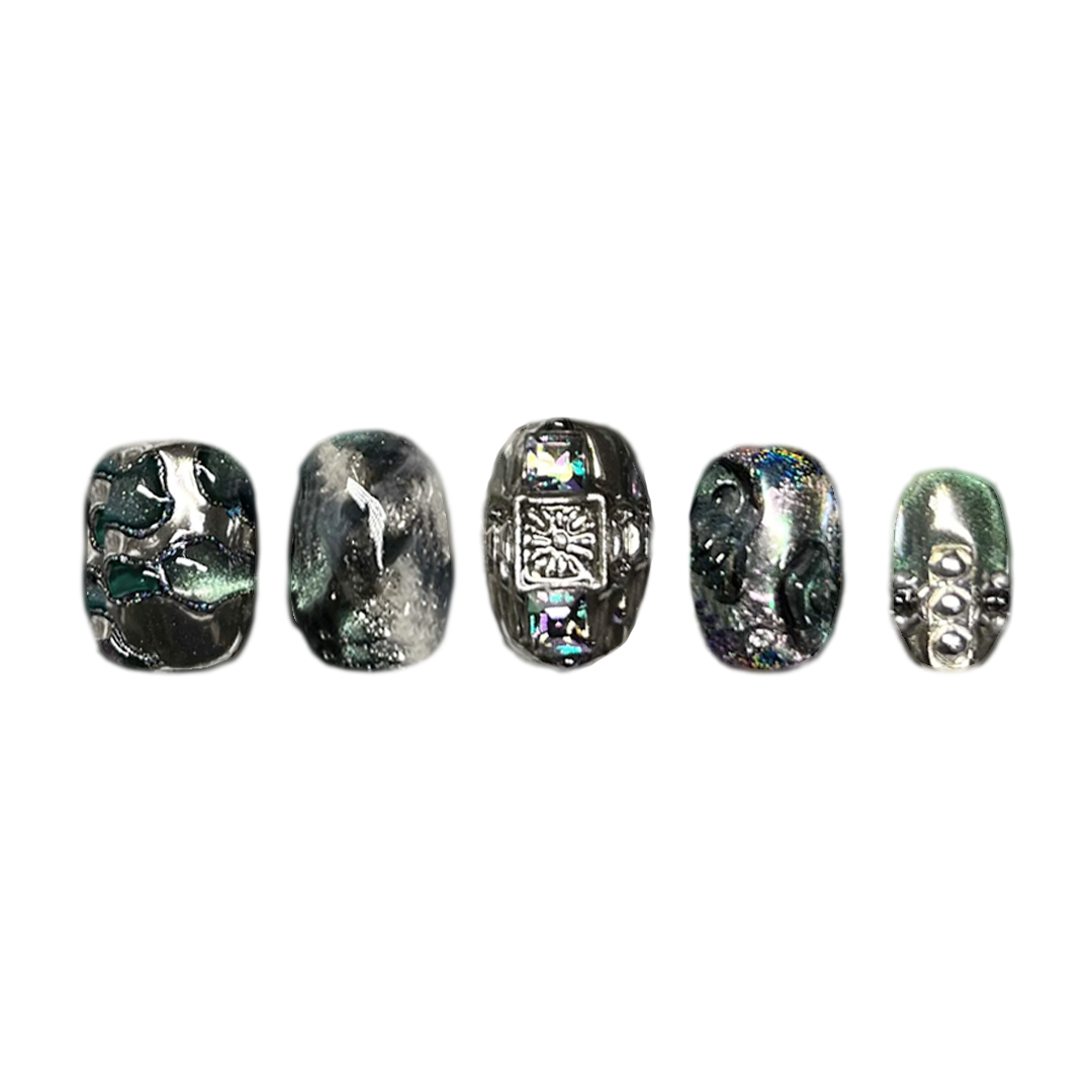Green Nail Designs Short
