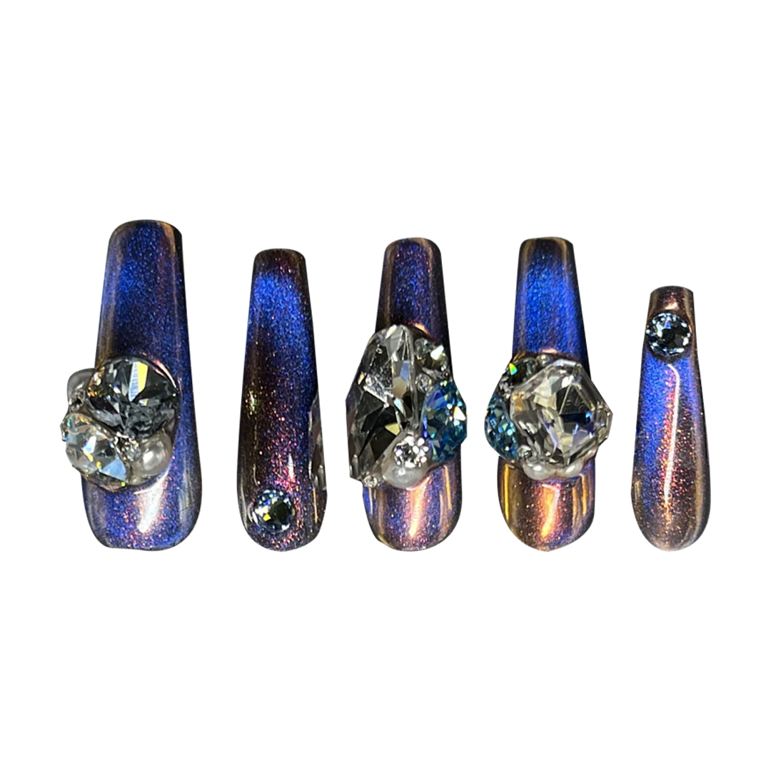 Siva Nail, Galaxy, Holographic Handmade Press on Nails