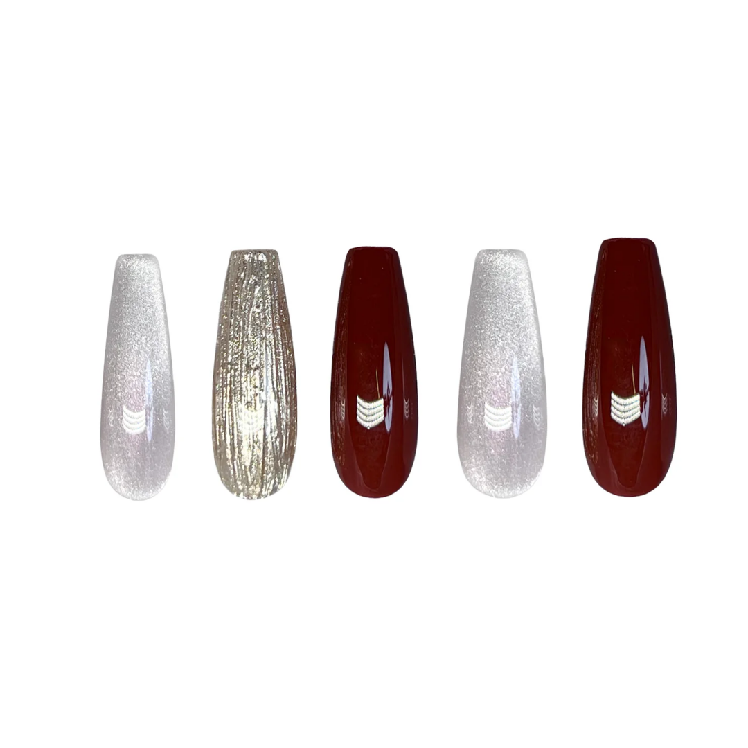 Siva Nail, Golden Hour, Shimmering Holiday, Handmade Press on Nails