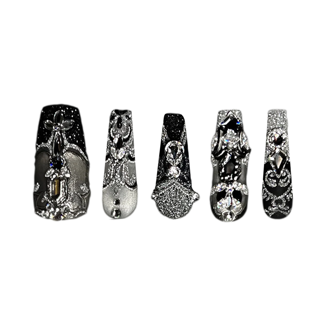 Siva Nail, Imperial Gothic, Ornate Handmade Press on Nails