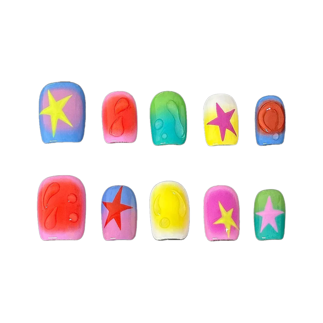 Siva Nail, Jelly Star, Color Drop Handmade Press on Nails