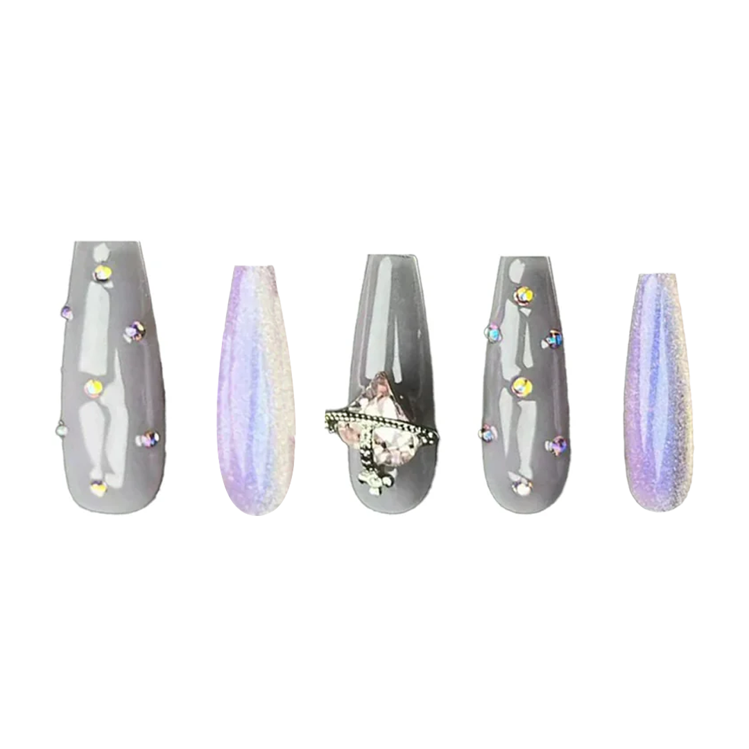 Siva Nail, Lavender Luxe, Coffin Handmade Press on Nails
