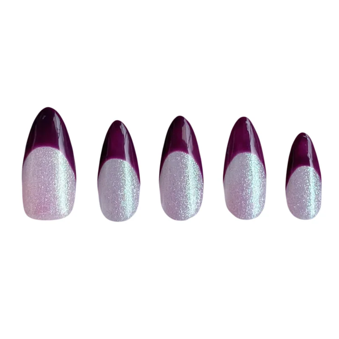 Siva Nail, Lavender Twilight, Short Almond Handmade Press on Nails