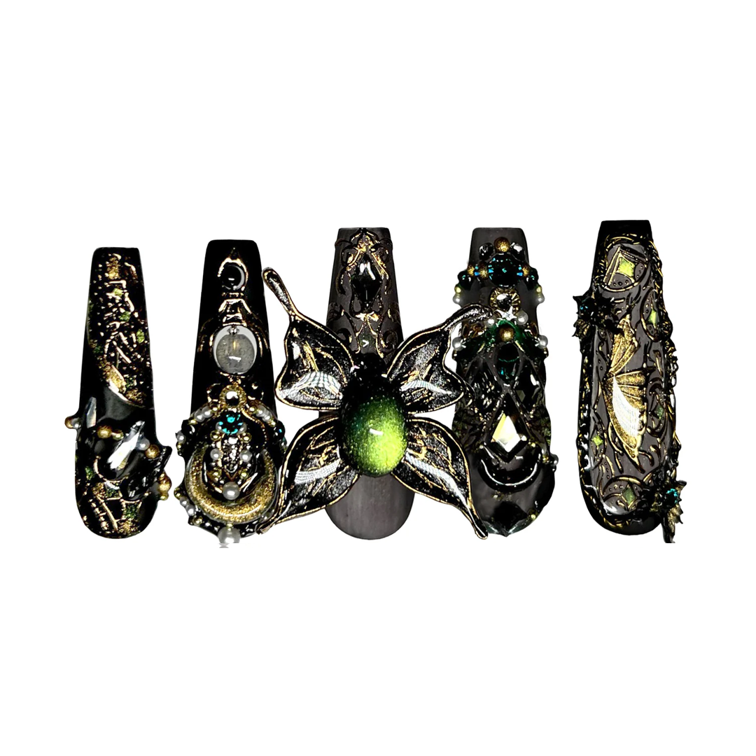 Siva Nail, Lunar Butterfly, Luxury Handmade Press on Nails