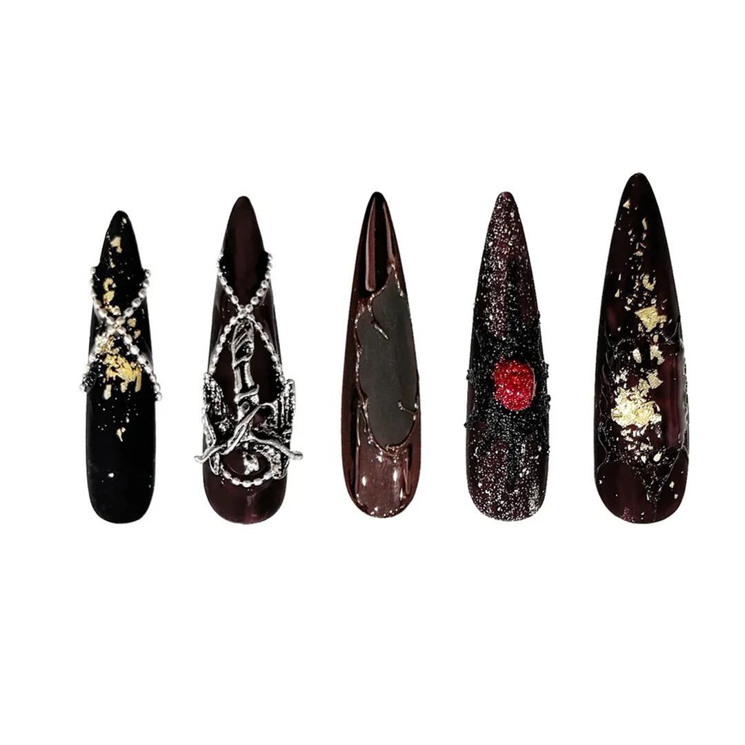 Siva Nail, Mitternachtsnetze, Gothic Press on Nails