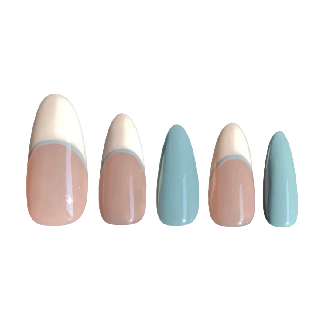 Siva Nail, Minted Elegance, minimalistisches handgemachtes Press on Nails