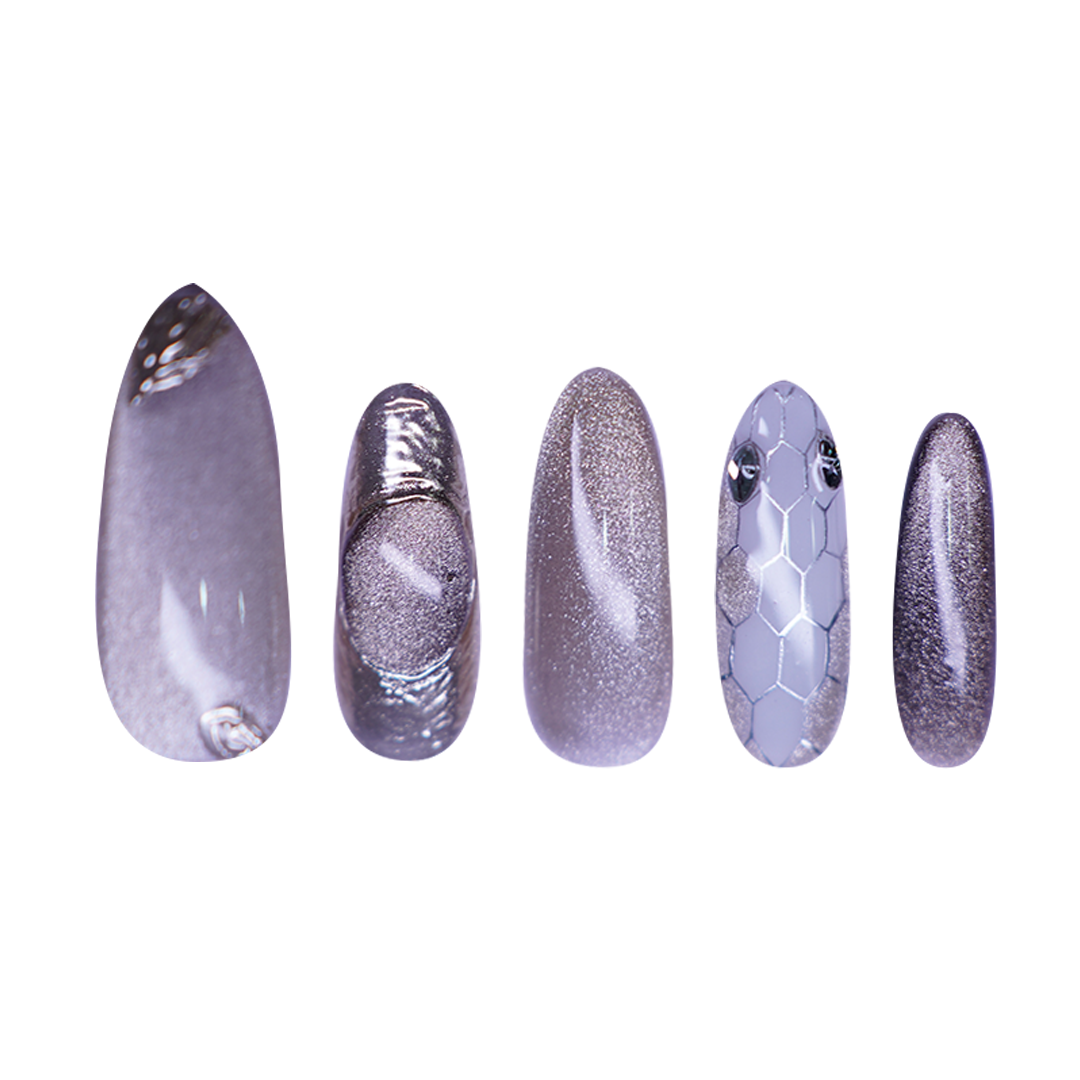 Siva Nail, Moss Marble, Green Nude Luxe Handmade Press on Nails