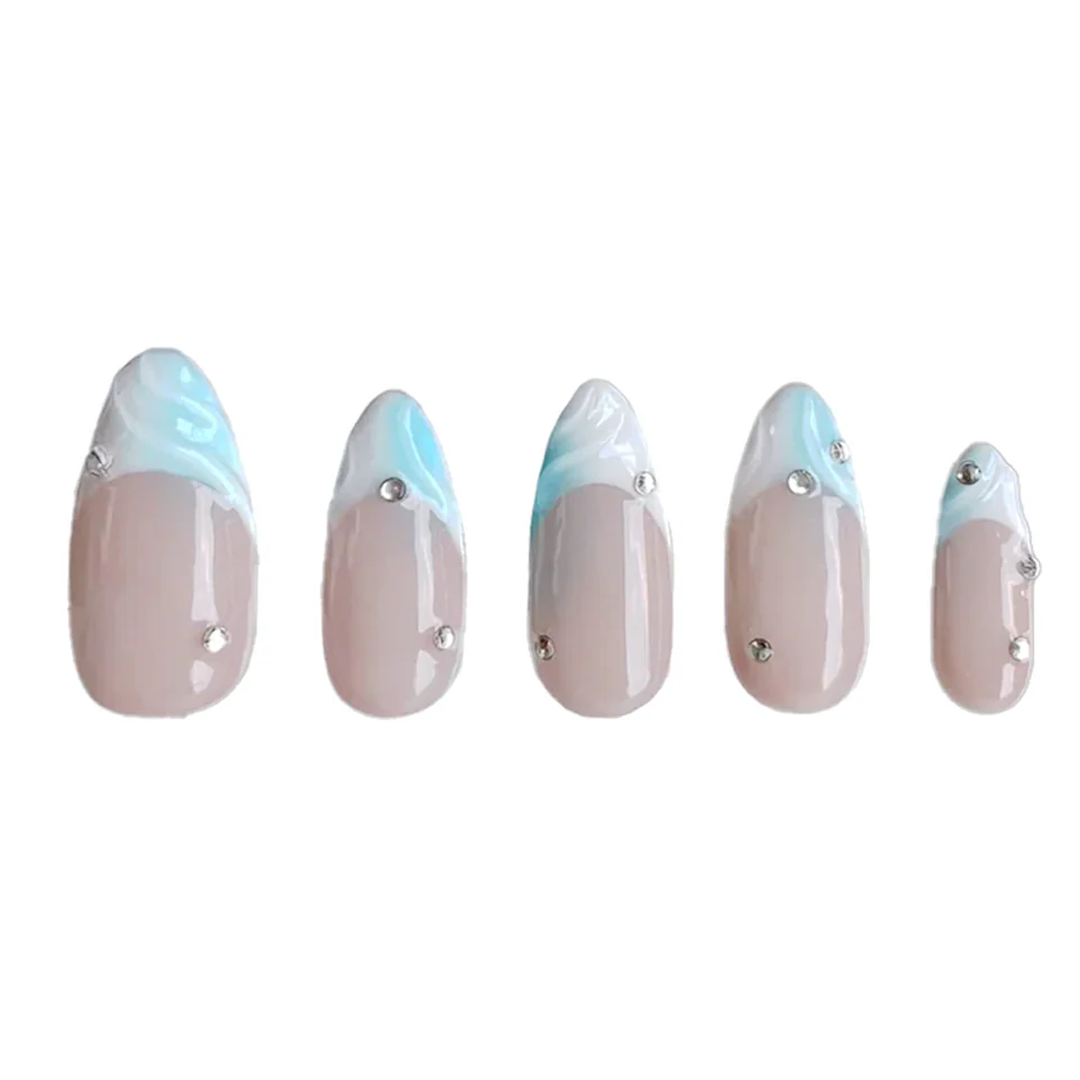 Siva Nail, Mystic Wave, Elegant Handmade Press on Nails