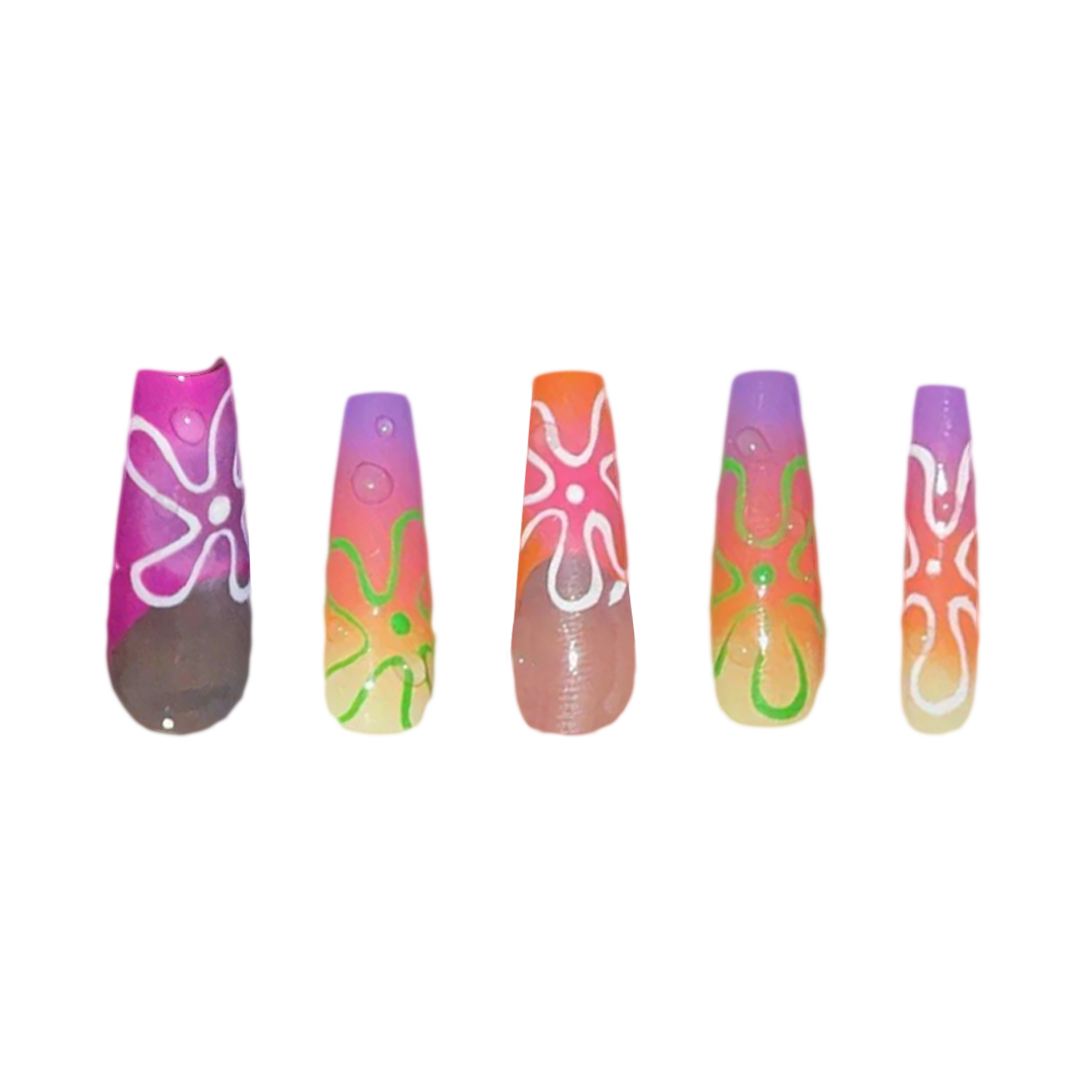 Siva Nail, Neon Nightfall, Vibrant Style Handmade Press on Nails