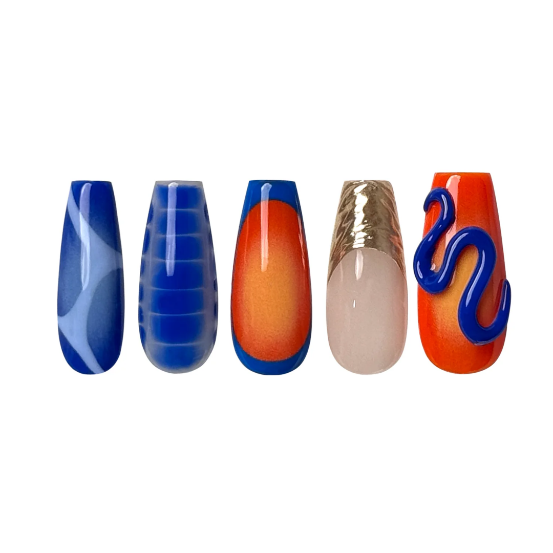 Siva Nail, Neon Wave Mix – Avantgardistische handgefertigte Press-on-Nägel
