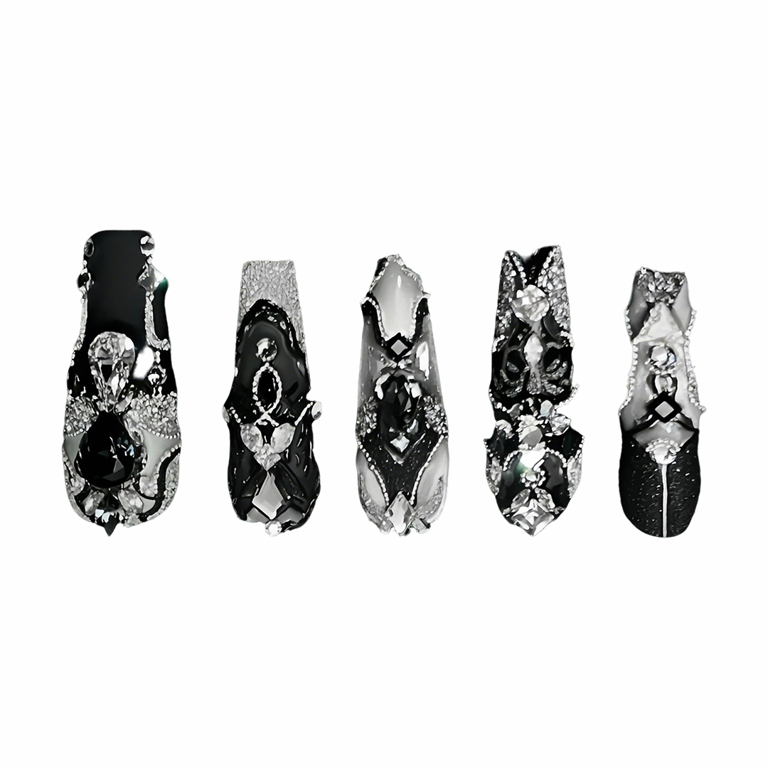 Siva Nail, Nocturnal Majesty, Gothic Handmade Press on Nails