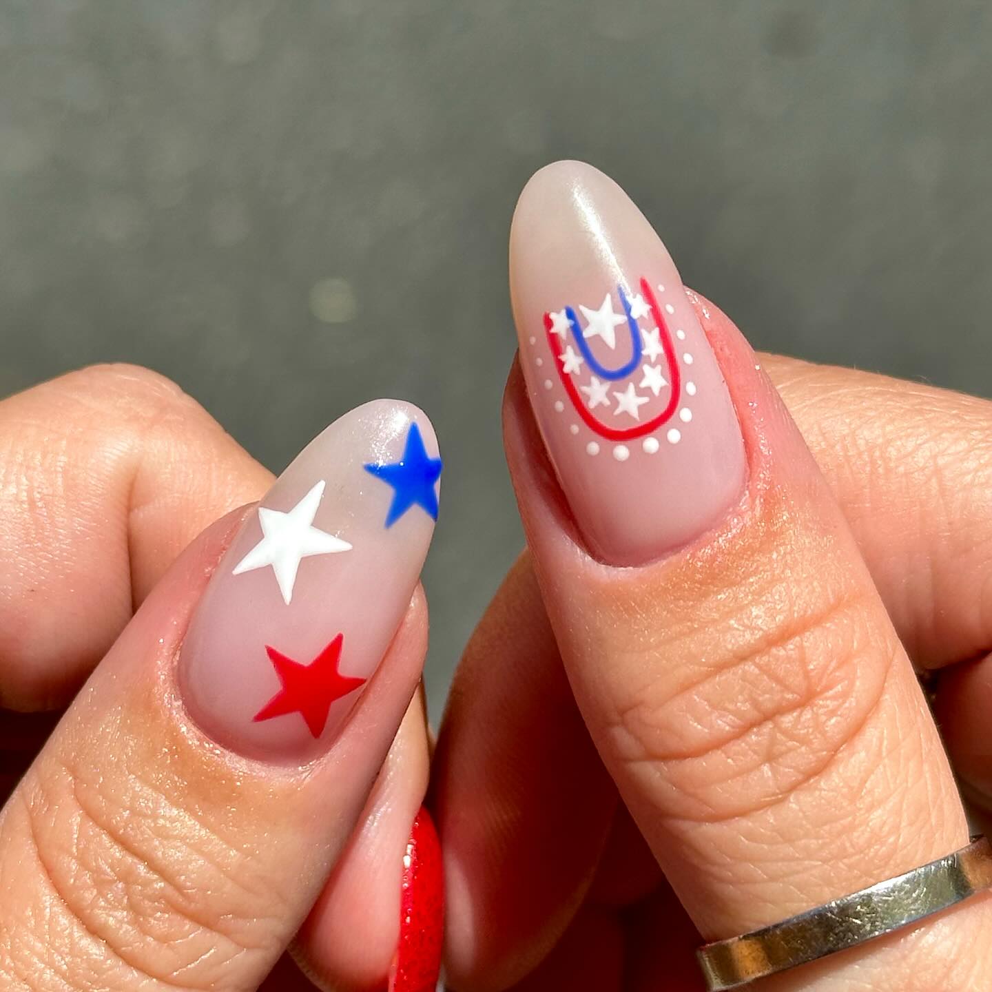 Siva Nail, Patriotic Medley, Mixed Elements Handmade Press on Nails