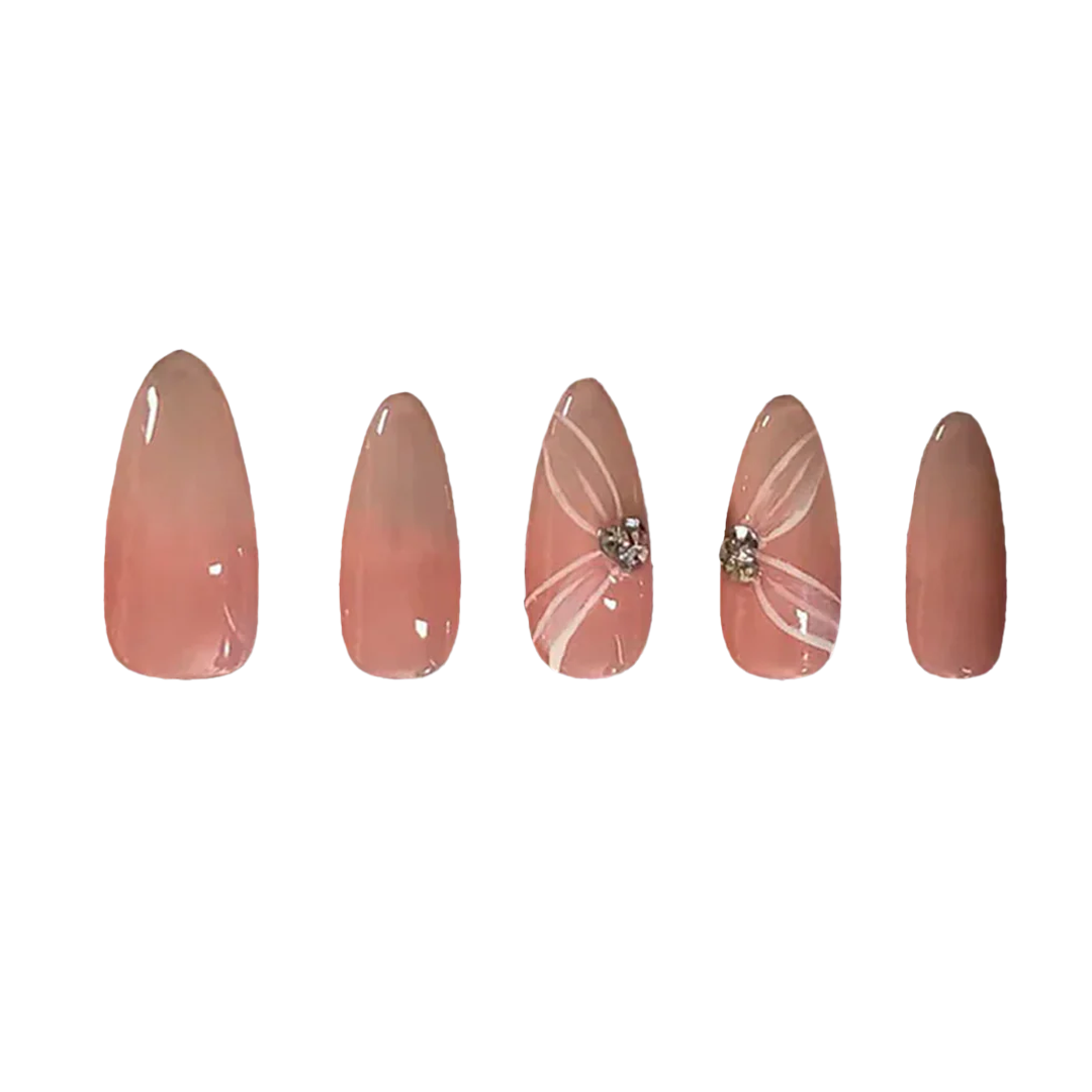 Siva Nail, Pink Breeze, Gentle Blossom, Handmade Press on Nails