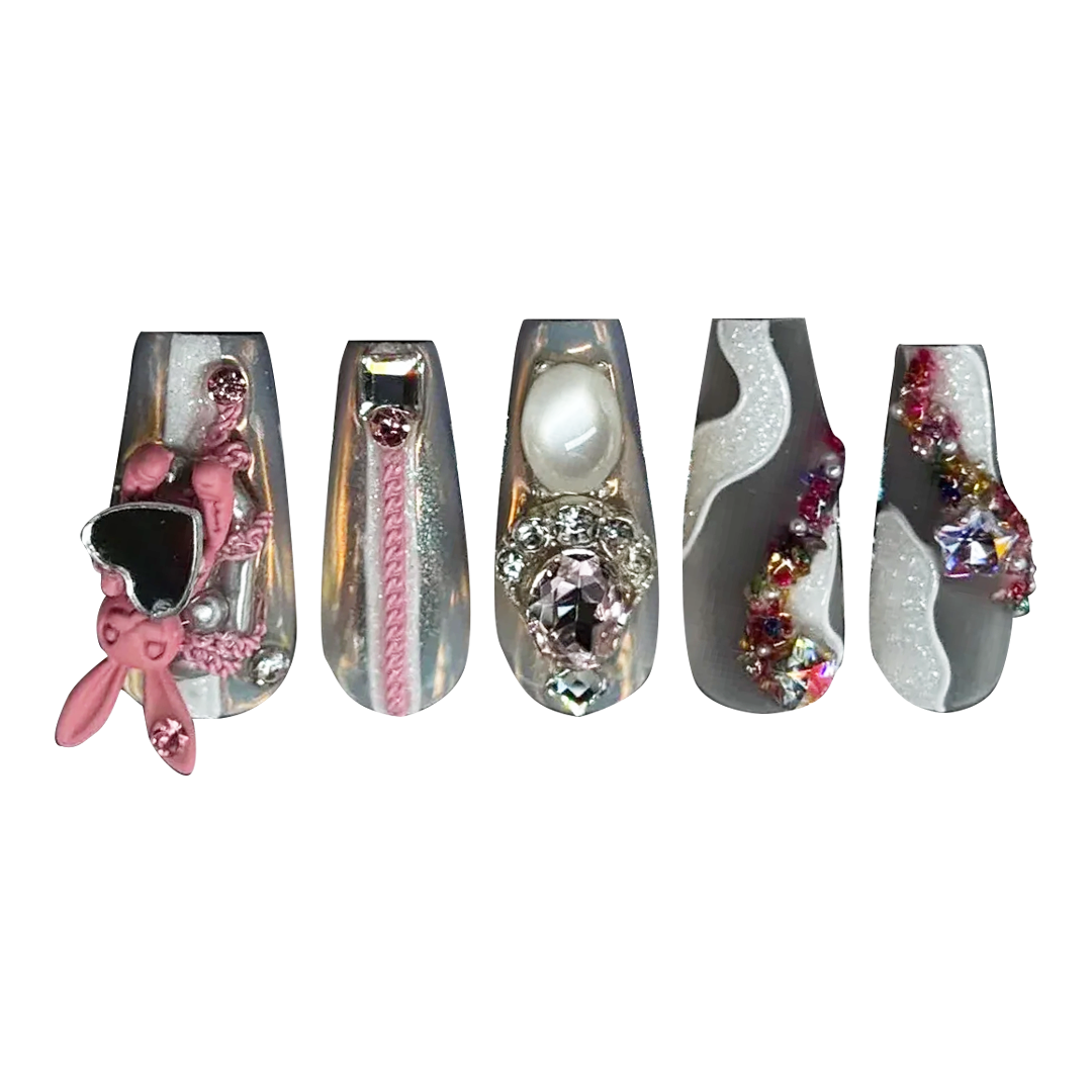Siva Nail, Kaninchen (Pink), Schicke handgemachte Nagelpresse