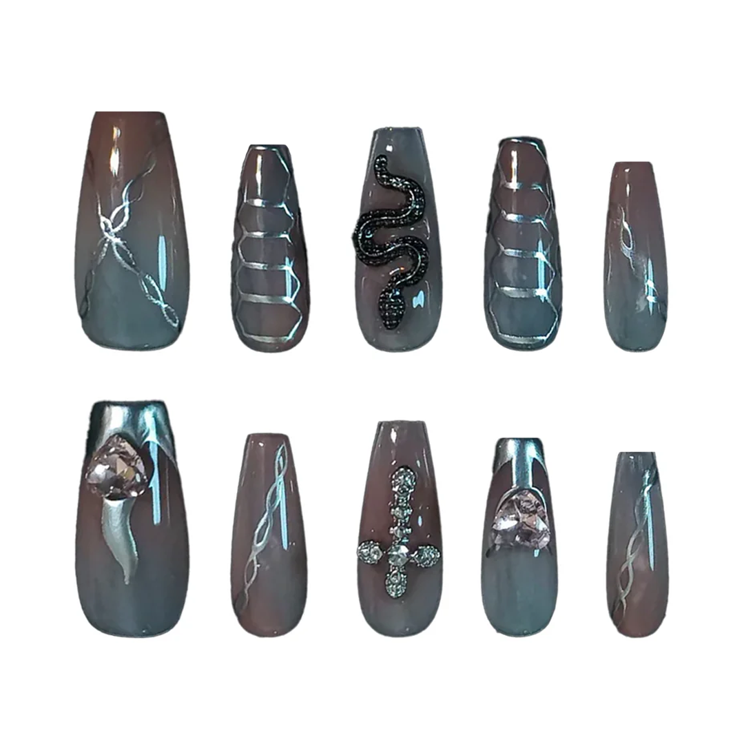 Siva Nail, Secluded Area, Mysterious Charm, Handmade Press on Nails