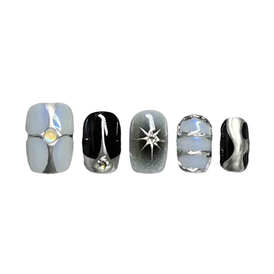 Siva Nail, Selene's Whisper, Lunar Style Handmade Press on Nails