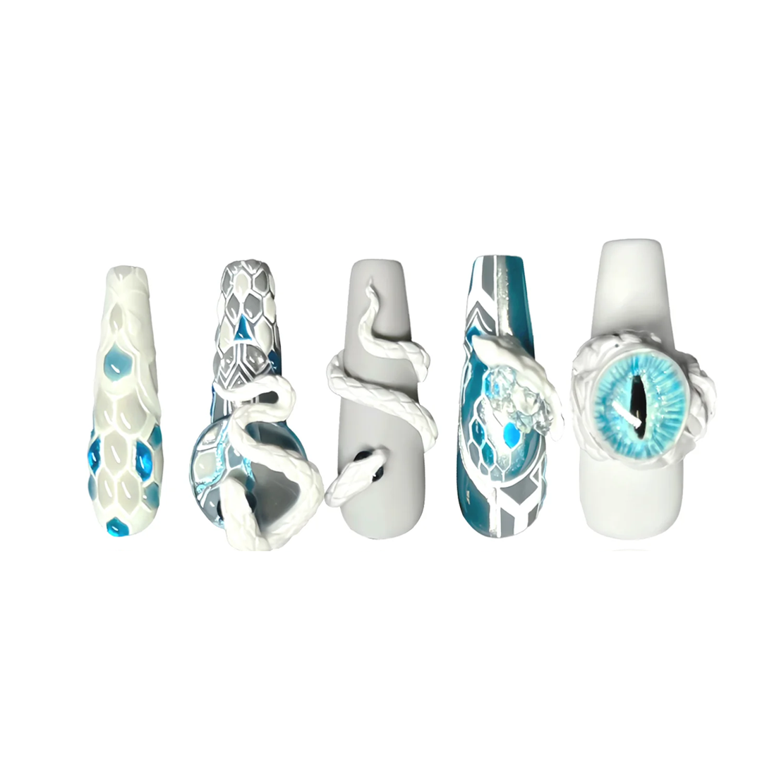 Siva Nail, Serpent Vision, Enchanted Eye, Handmade Press on Nails