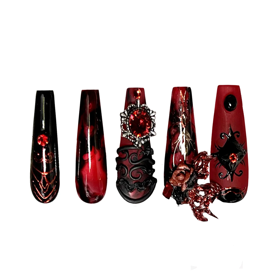 Siva Nail, Sixpence Personalized, Gothic Romance, Handmade Press on Nails