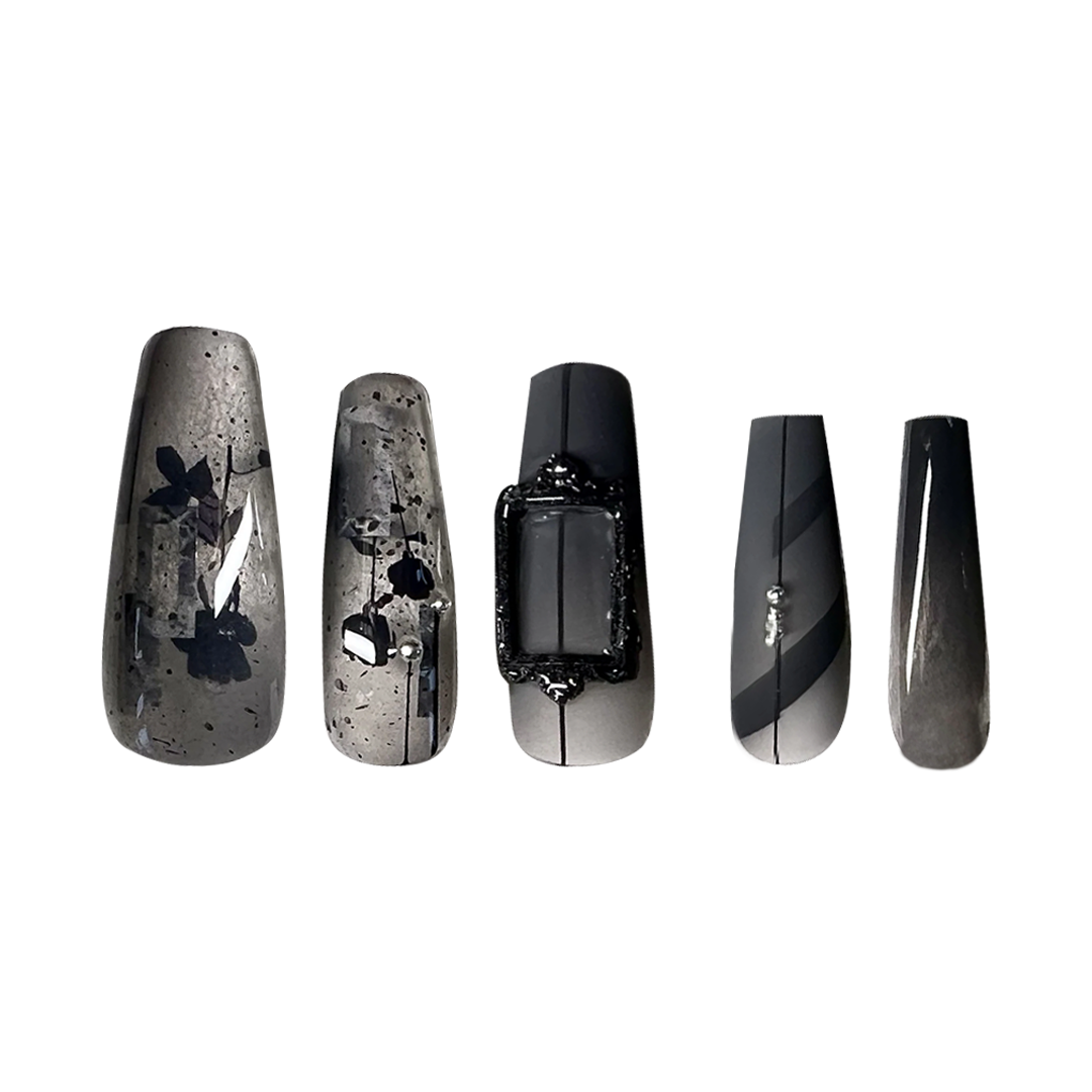 Siva Nail, Smoky Butterfly, Modern Handmade Press on Nails