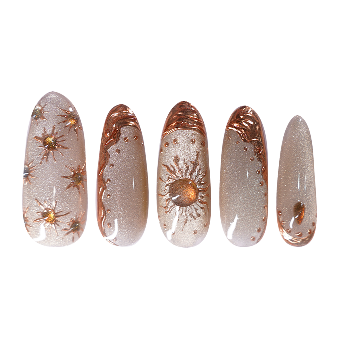 Siva Nail, Solar Dust, Bronze Glow Handmade Press on Nails