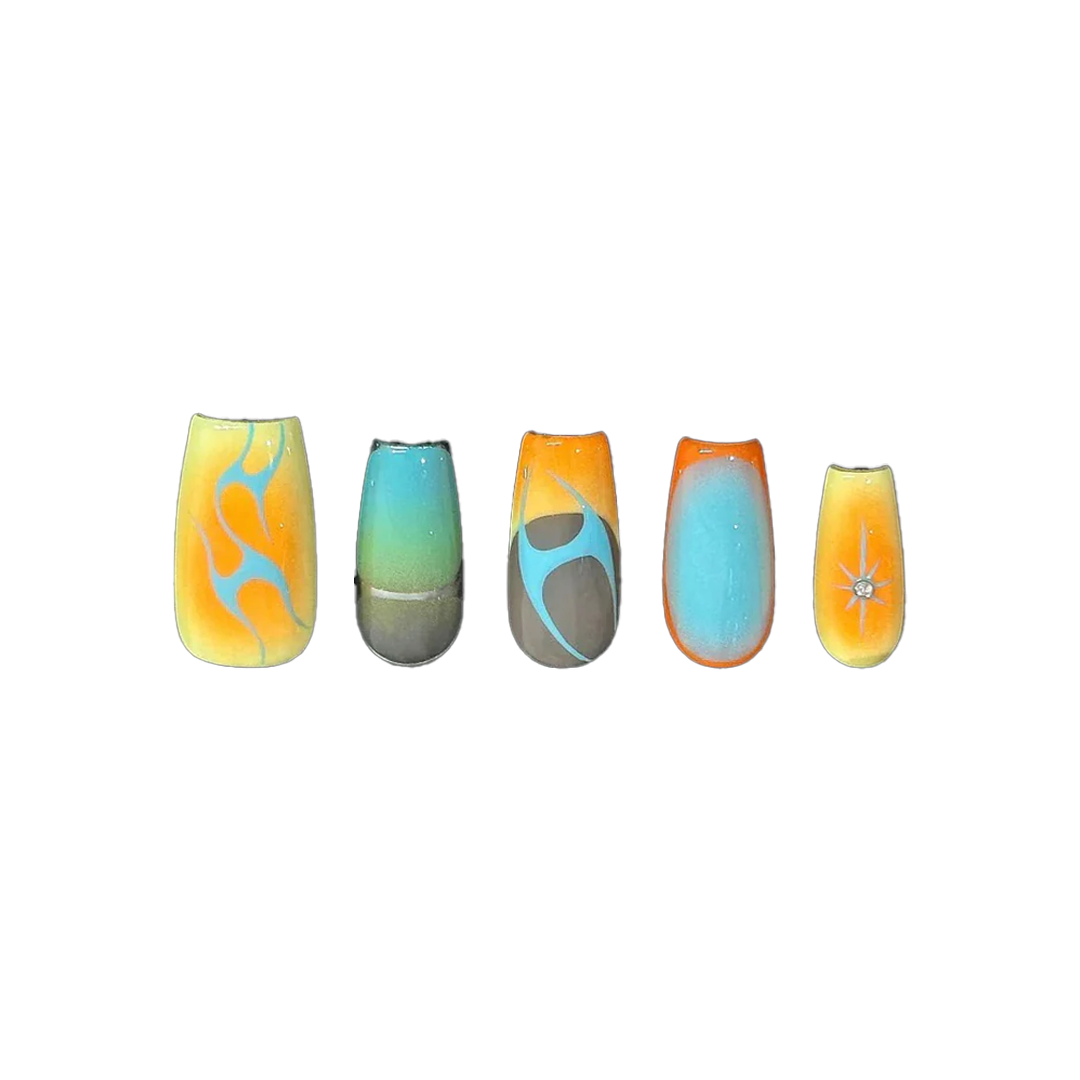 Siva Nail, Solar Wave, Sunset Ombre Handgemachte Nagelpresse