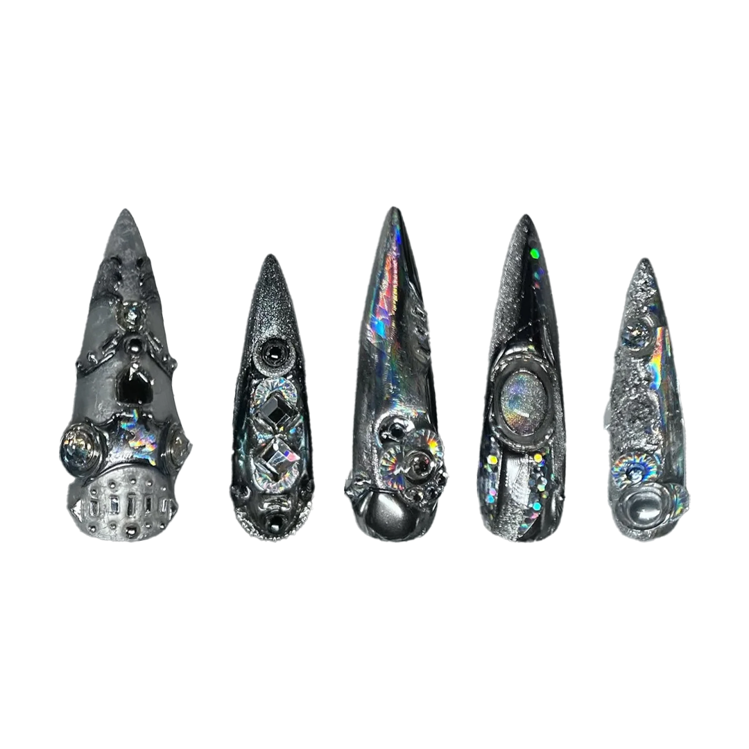 Siva Nail, Star Forge, Galactic Armor, Handmade Press on Nails