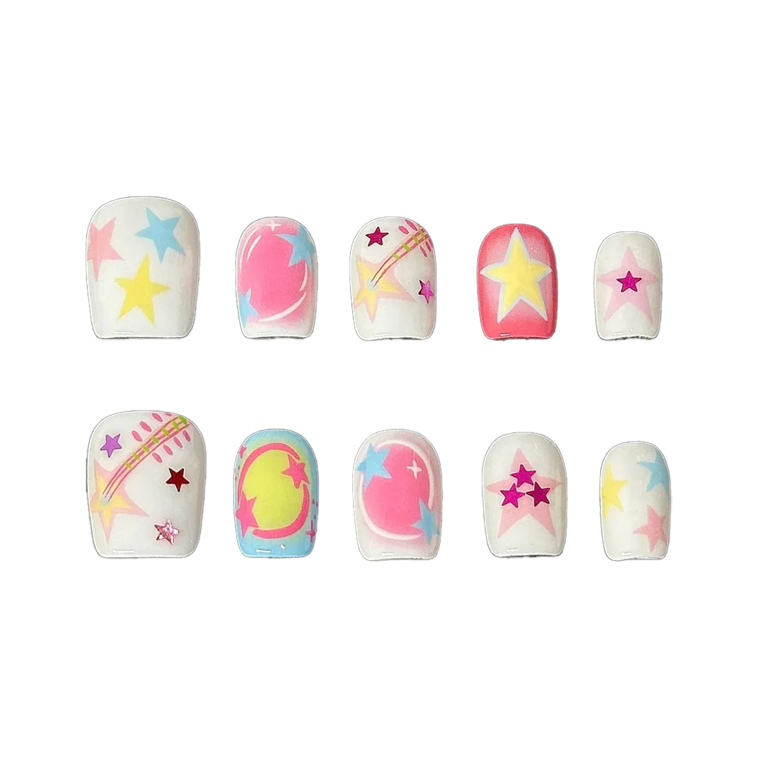 Siva Nail, Star Parade, Pastel Galaxy Handmade Press on Nails