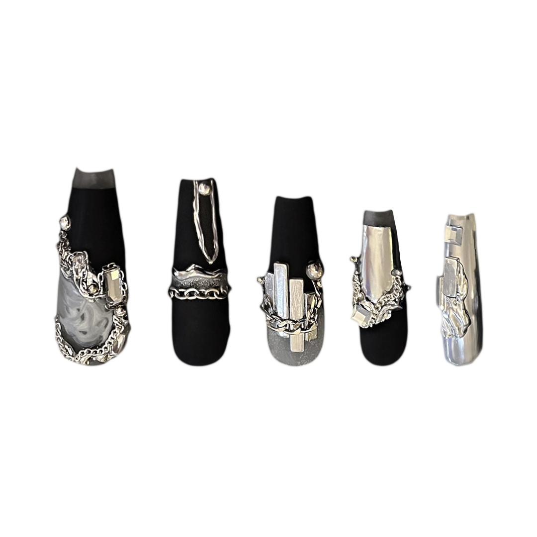 Siva Nail, Tempering, Metallic Handmade Press on Nails