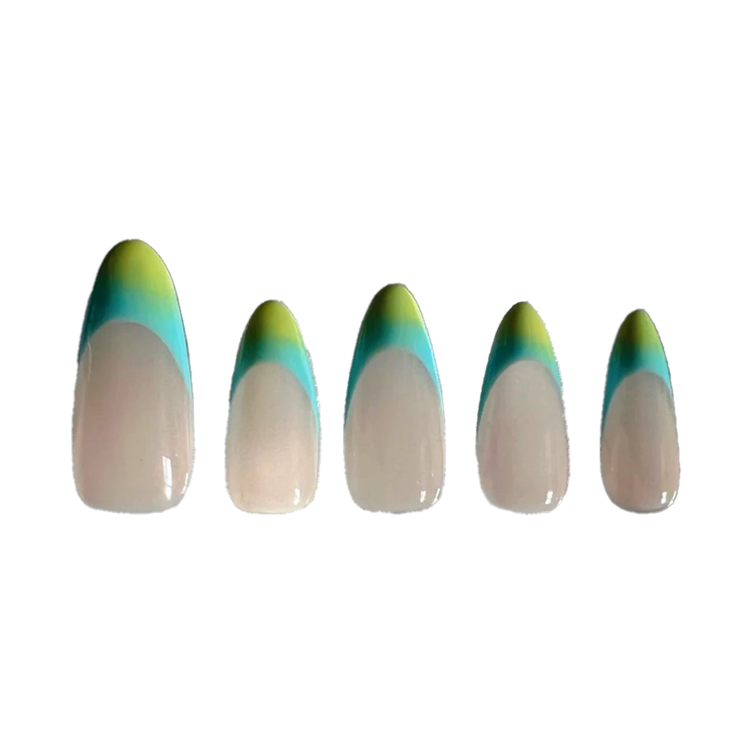 Siva Nail, Tropical Ripple, Vibrant Summer, Handmade Press on Nails
